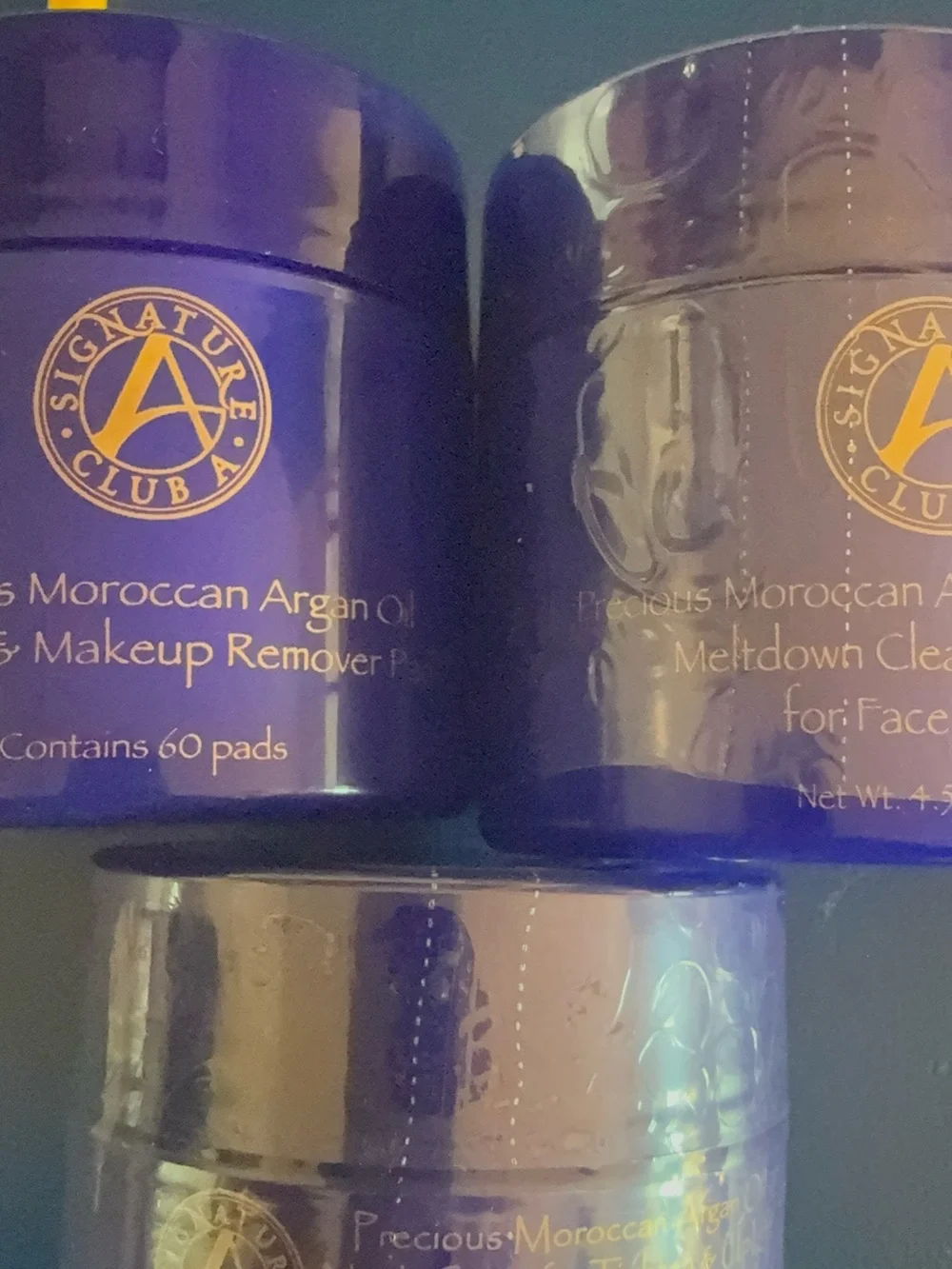 Signature Club A Moroccan Argan Oil 3pc Set NEW Sealed Pads Creme Neck Uplift